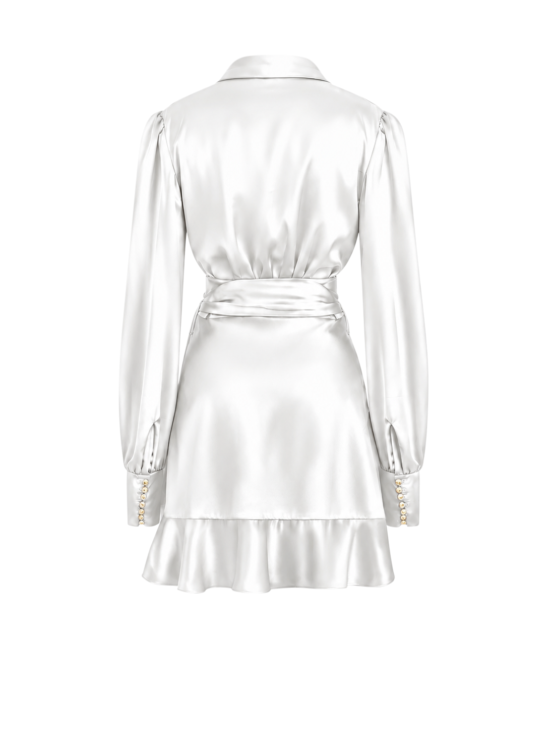 Ivory Mini Wrap Tulip Dress