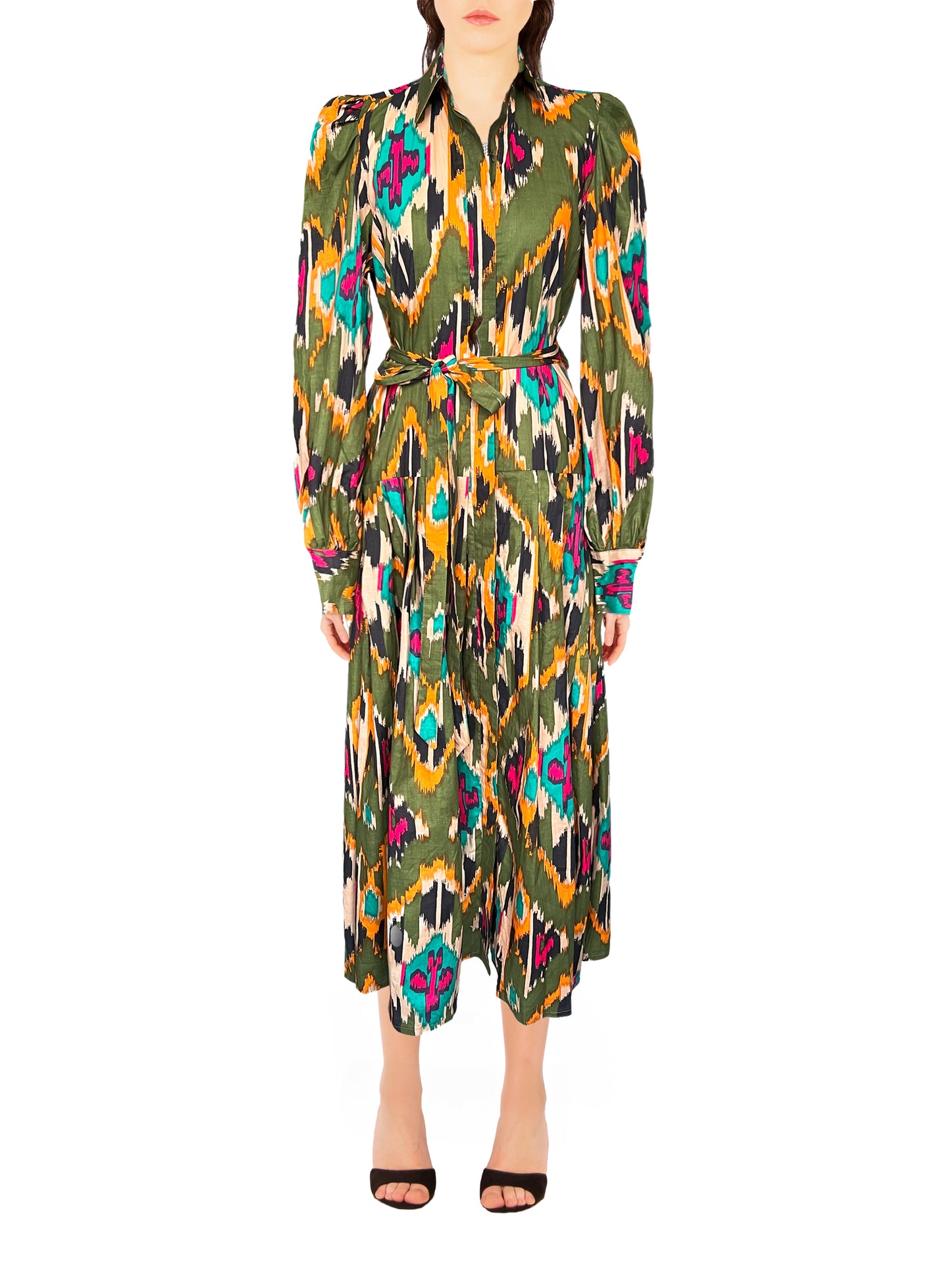 Carmen Multi Green Dress