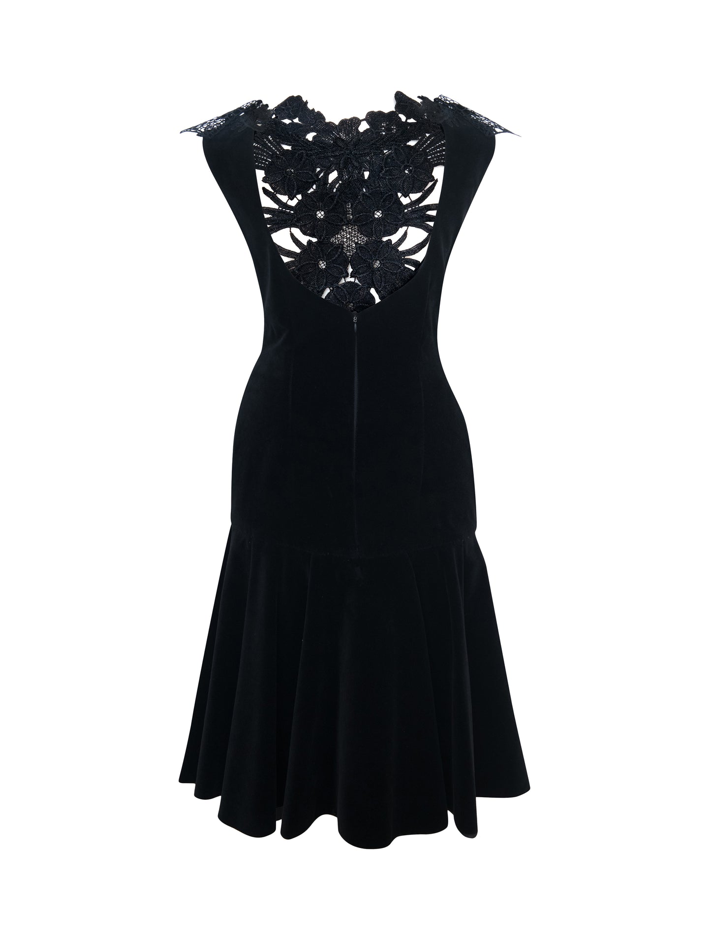 Asymmetric Black Velvet Dress