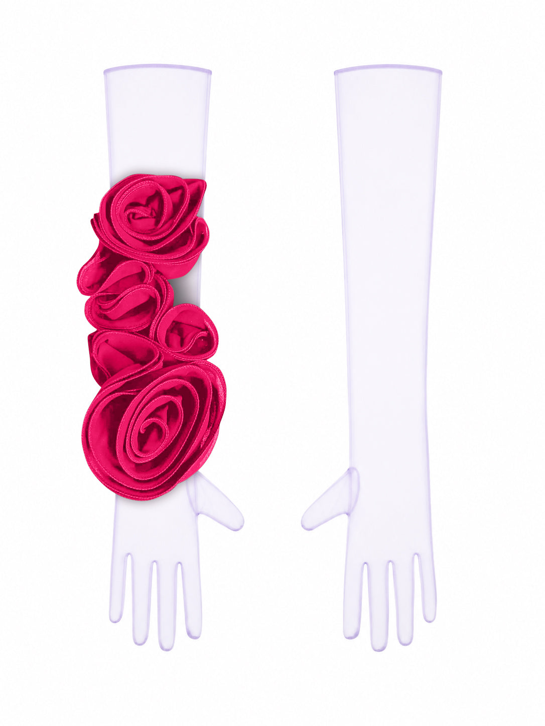 Lilac Gloves With Fuchsia Flower