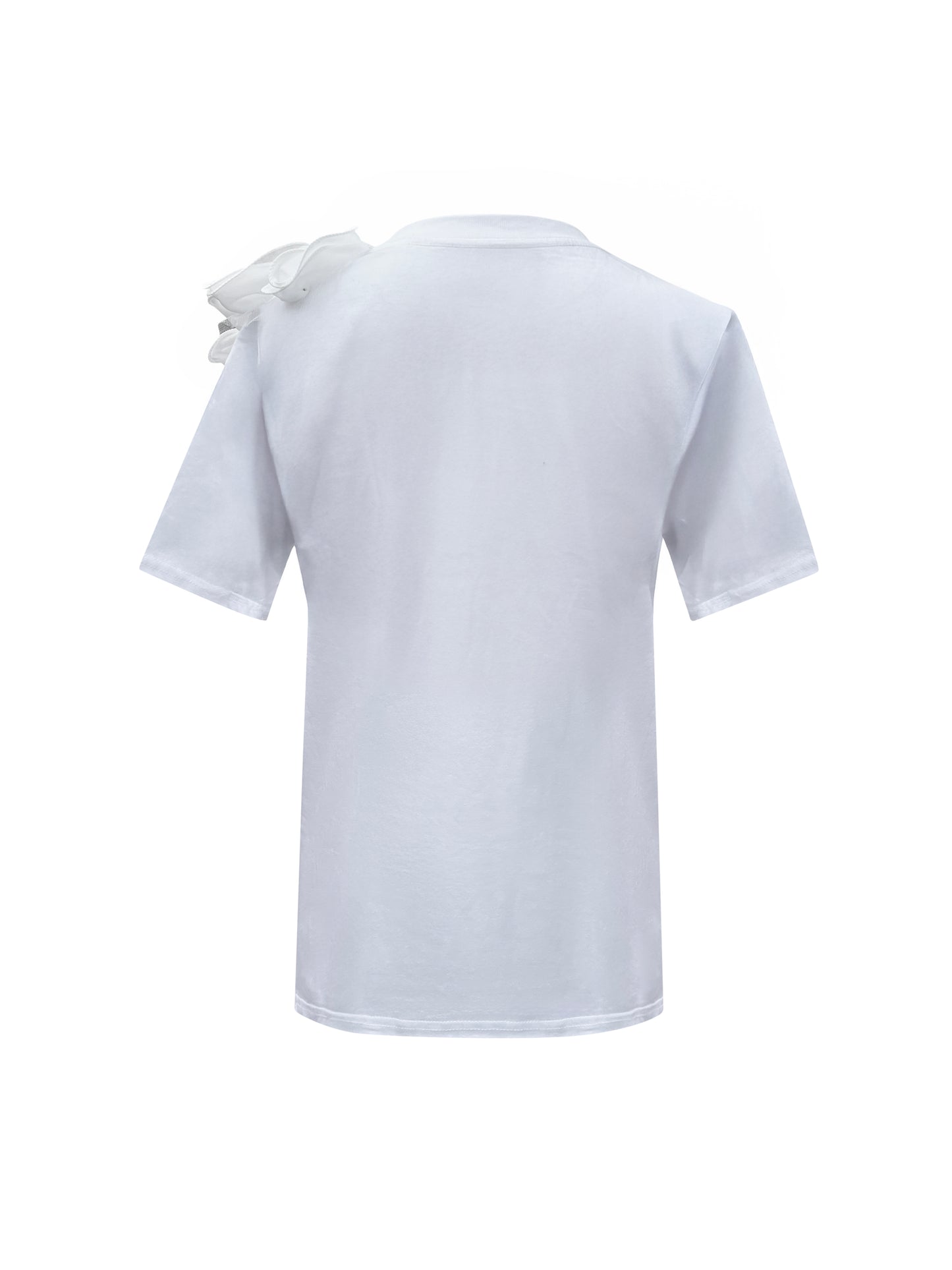 White Side Rose Summer Cotton T-Shirt