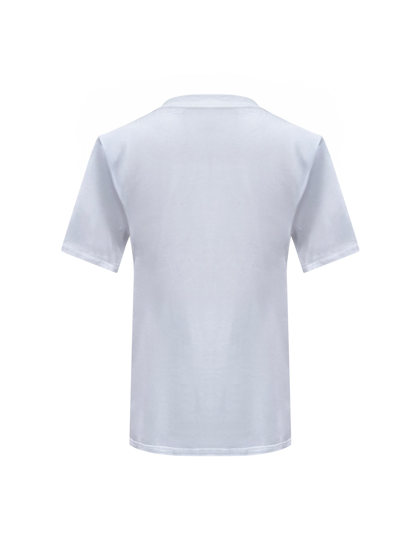 White Cotton T-Shirt With Green Sided Rose