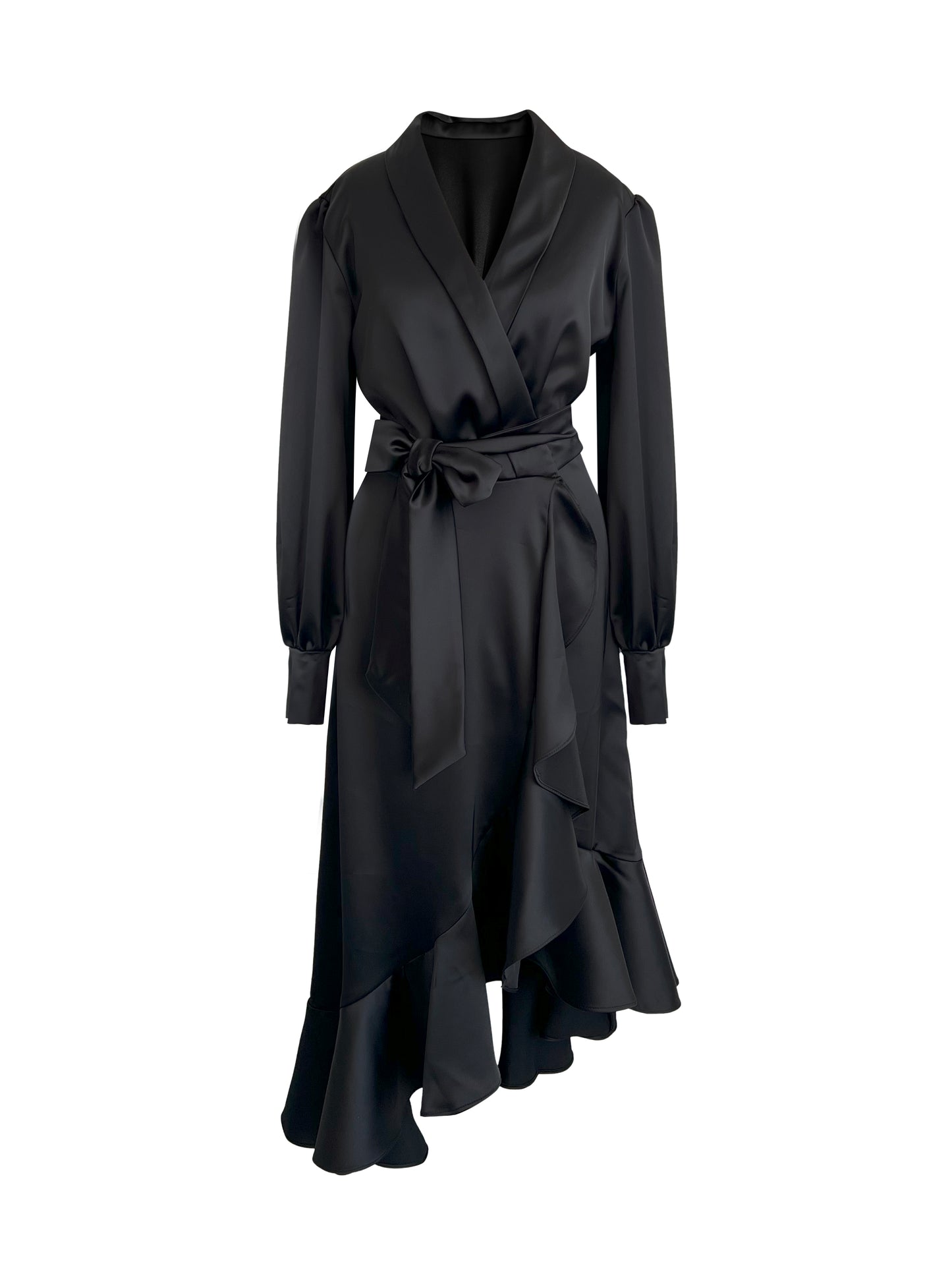 Black Clarice Evening Wrap Dress