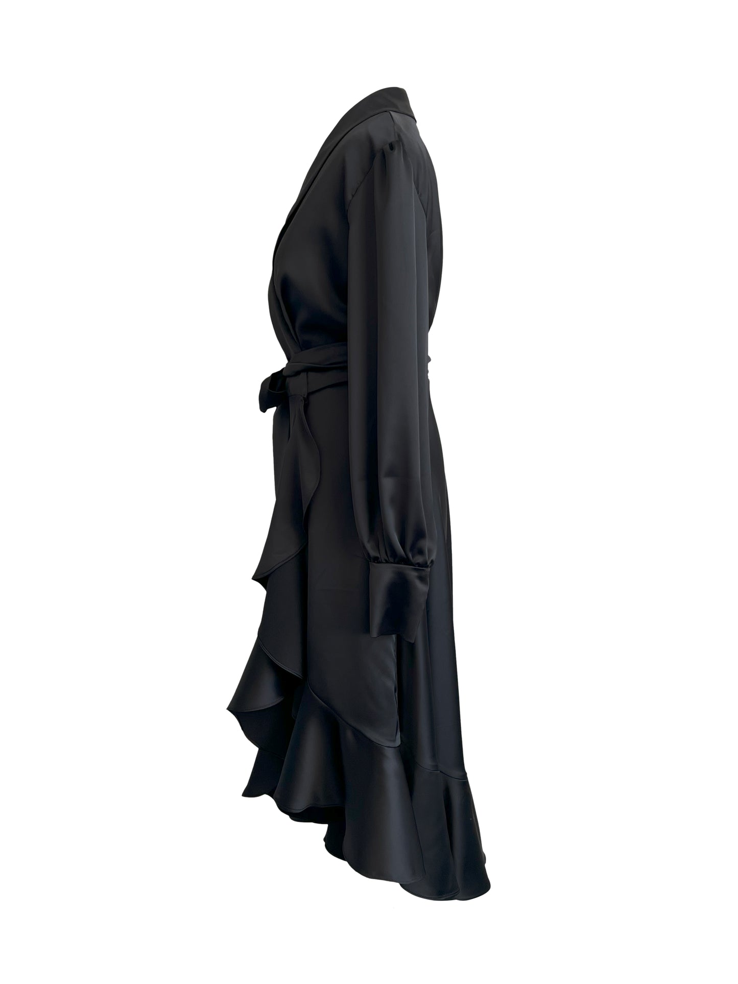 Black Clarice Evening Wrap Dress