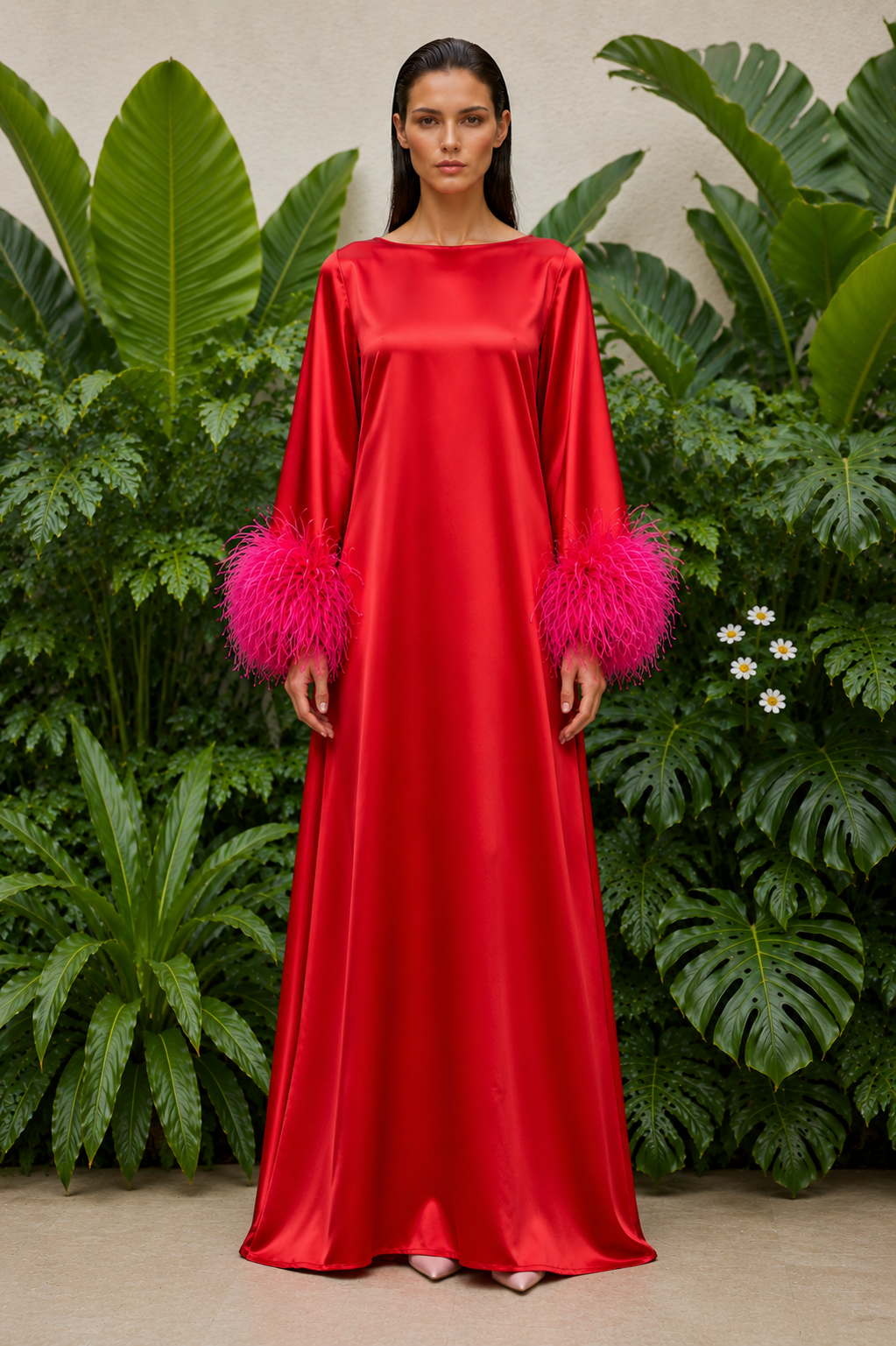 Jess Maxi Red and Pink Dress