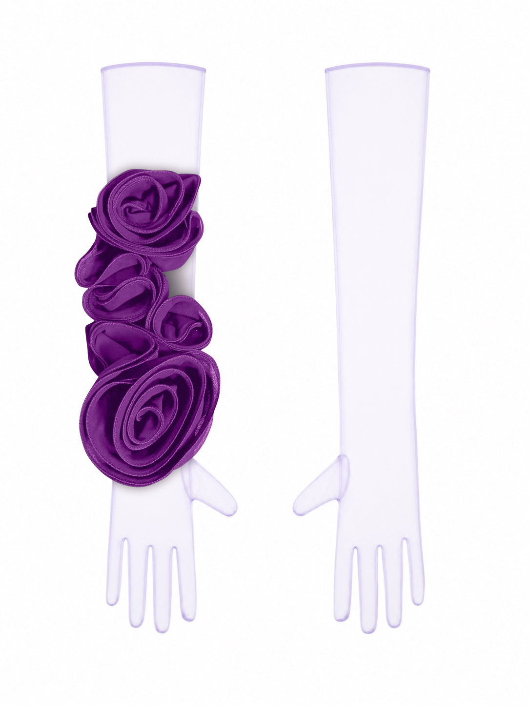 Lilac Gloves With Purple Flower
