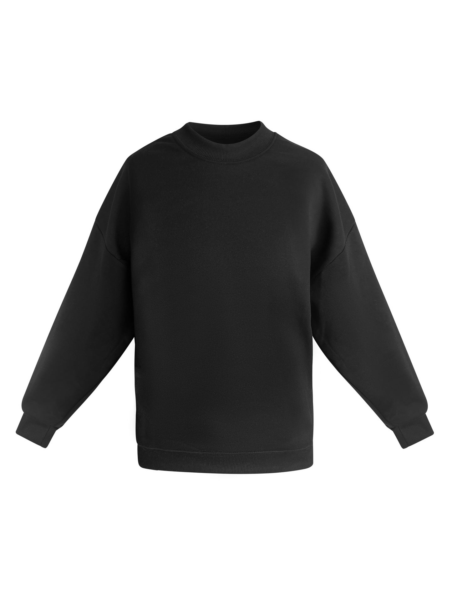 Black Cotton Sweatshirt With Red Sequin Flower