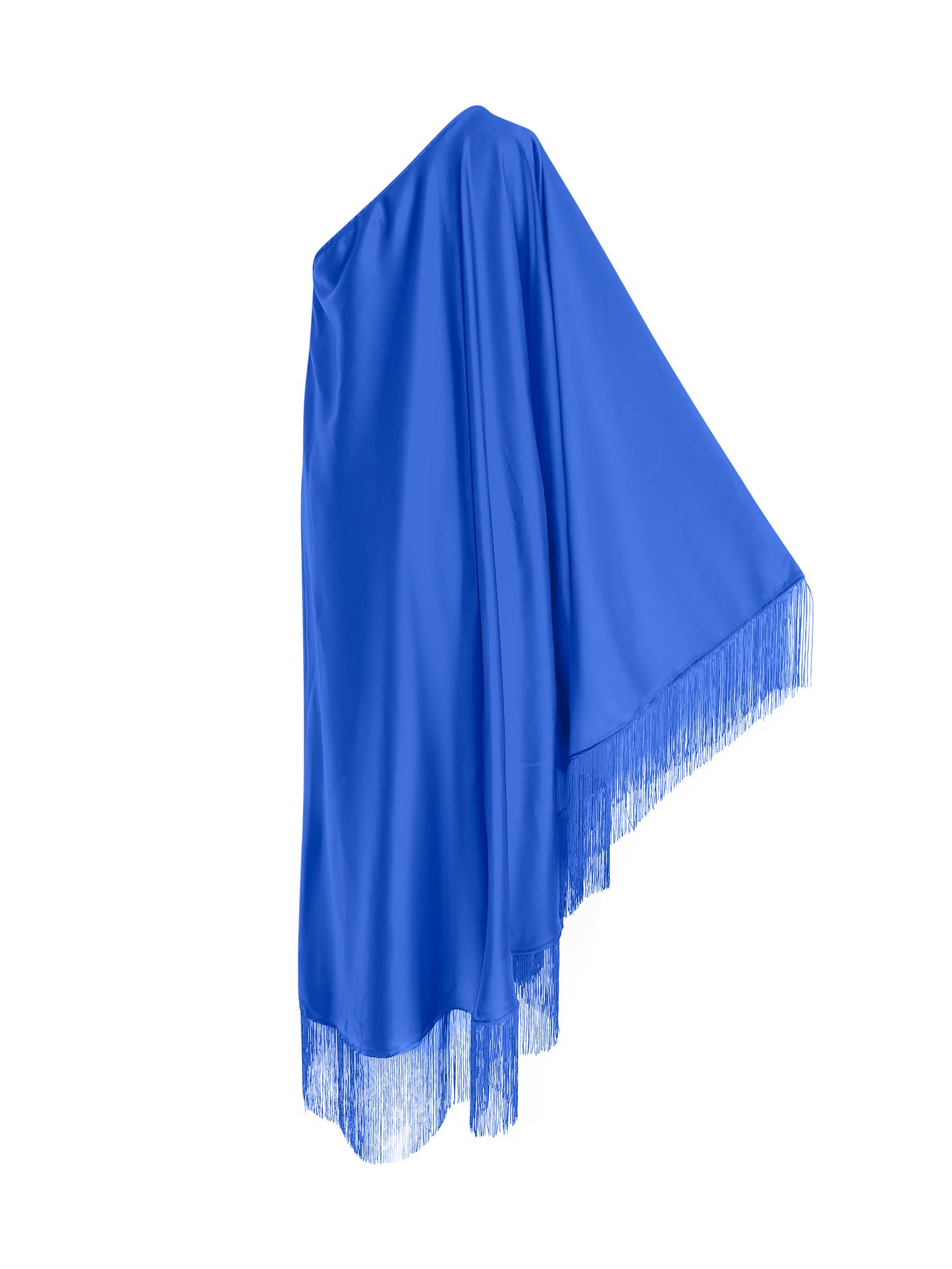 Blue Fringe Off Shoulder Summer Glam Maxi Dress