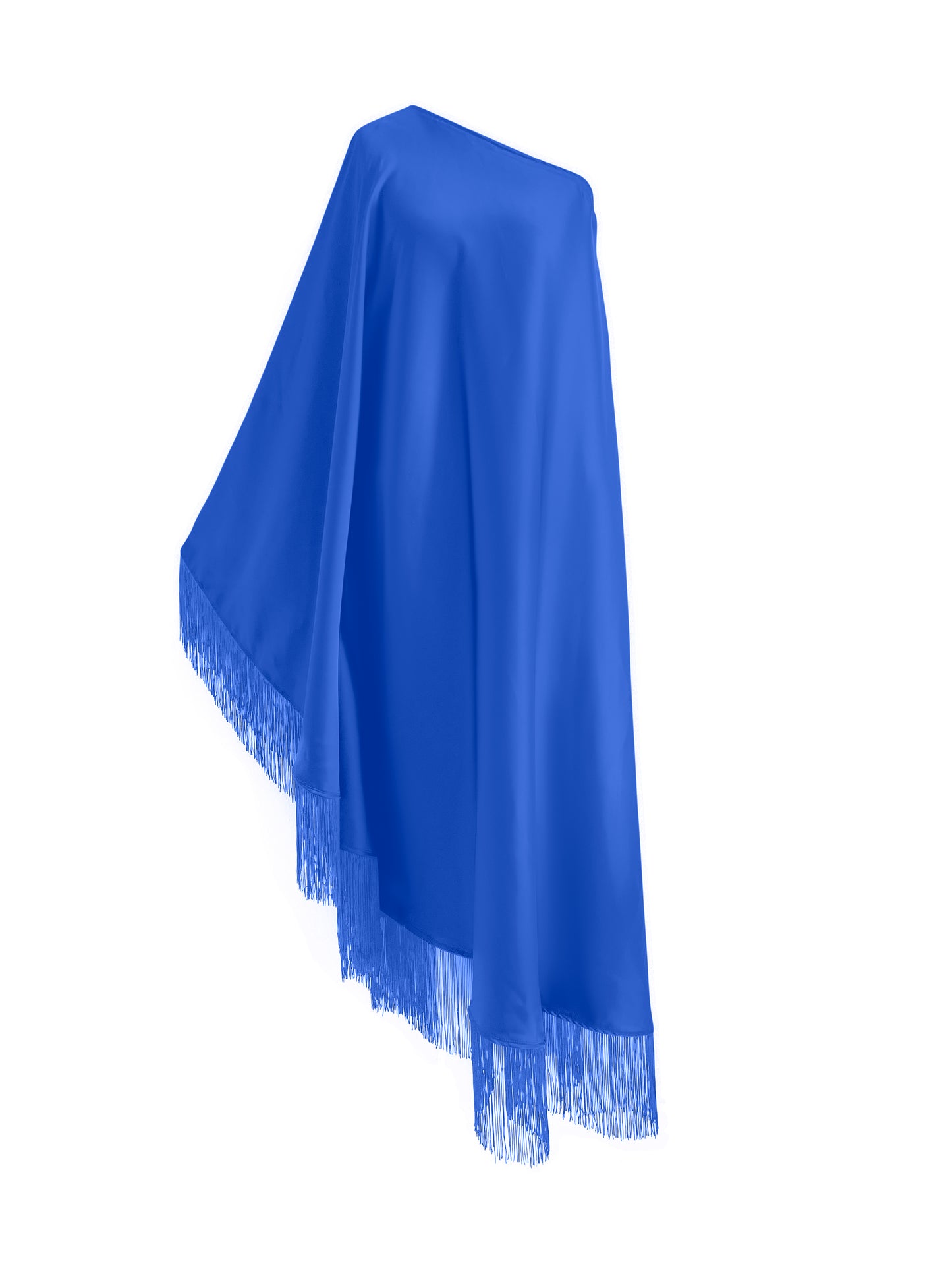 Blue Fringe Off Shoulder Summer Glam Maxi Dress