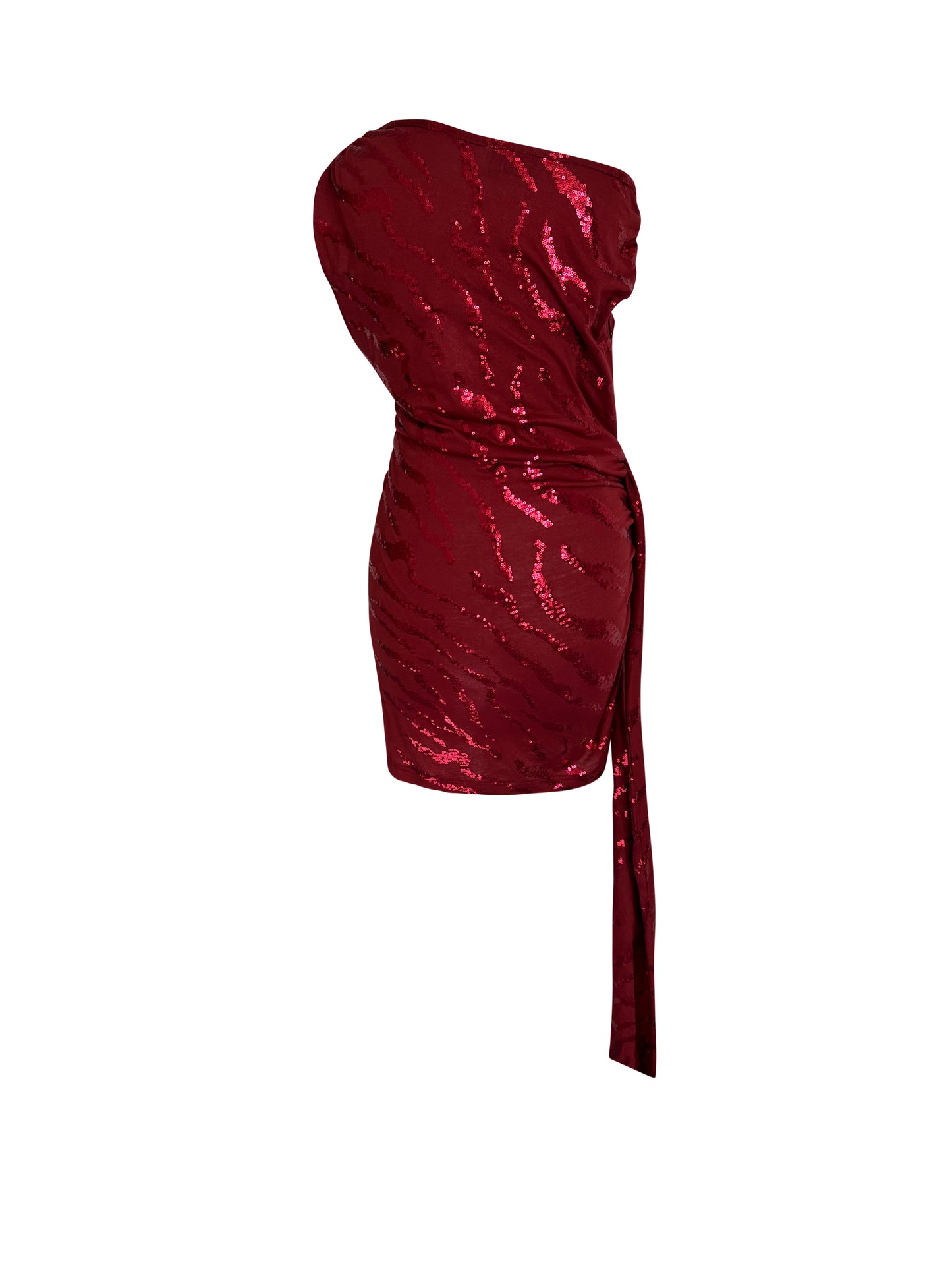 Off-Shoulder Sparkle Red Mini Bodycon Party Dress
