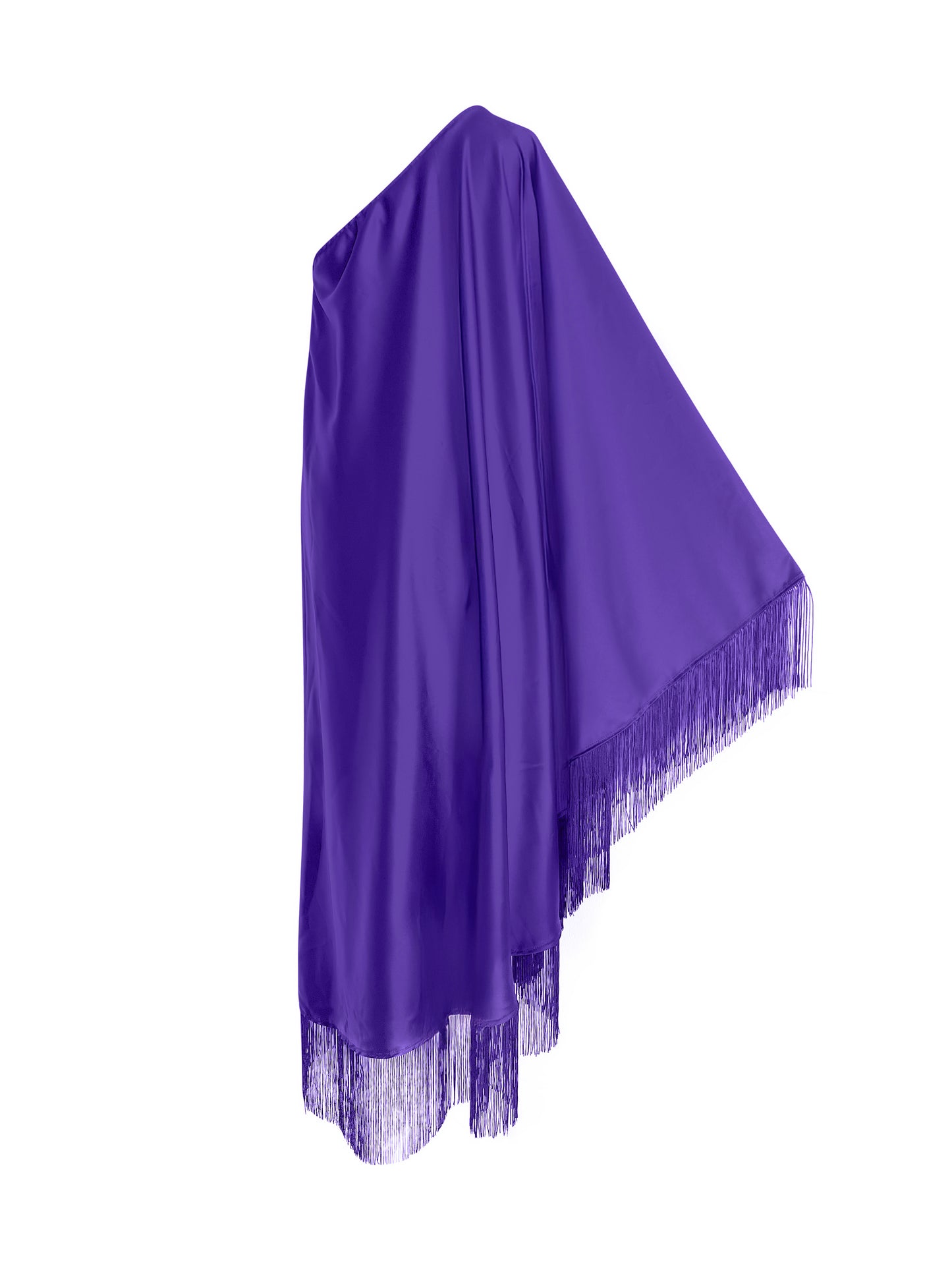 Purple Fringe Off Shoulder Summer Glam Maxi Dress