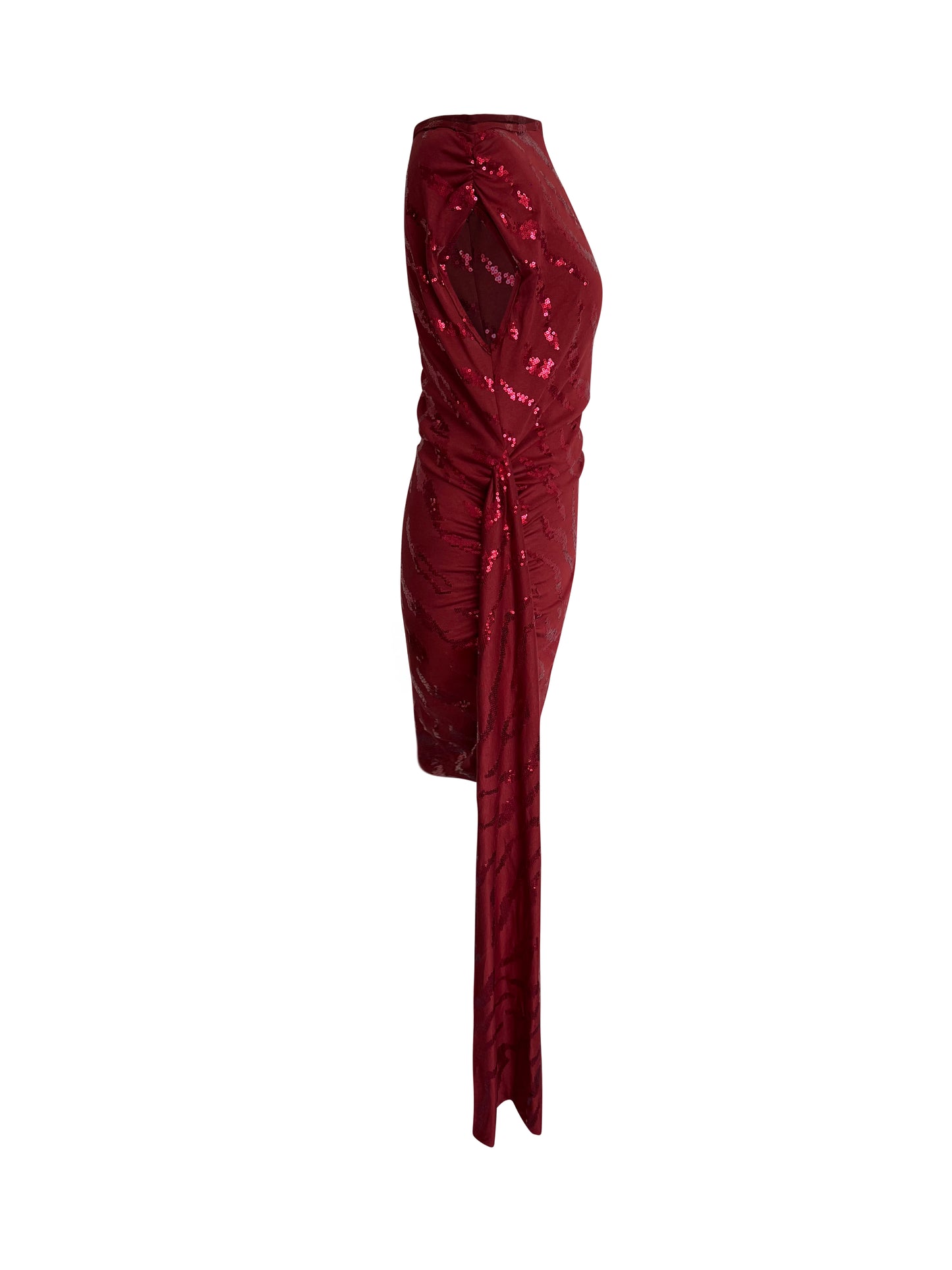 Off-Shoulder Sparkle Red Mini Bodycon Party Dress