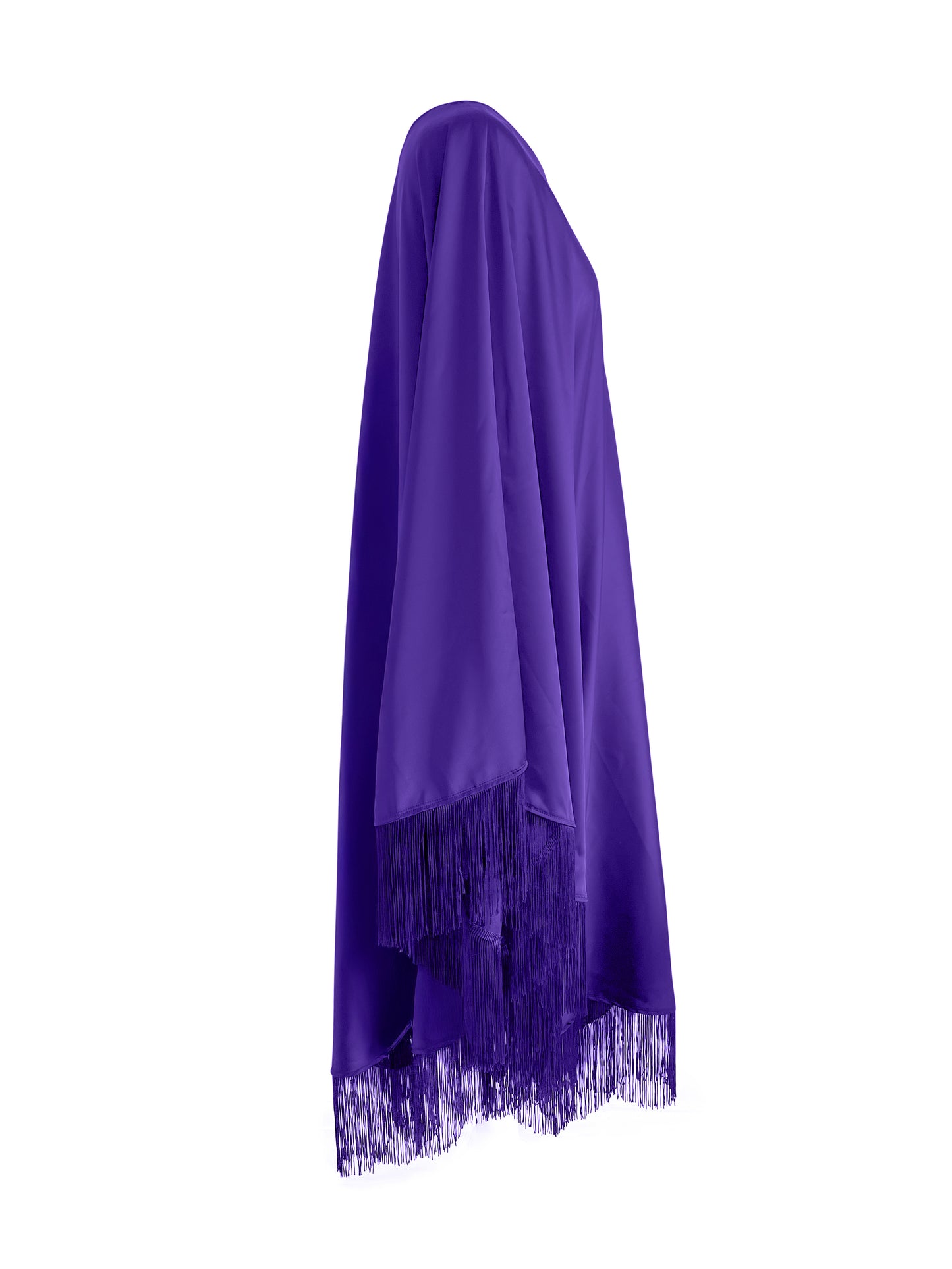Purple Fringe Off Shoulder Summer Glam Maxi Dress