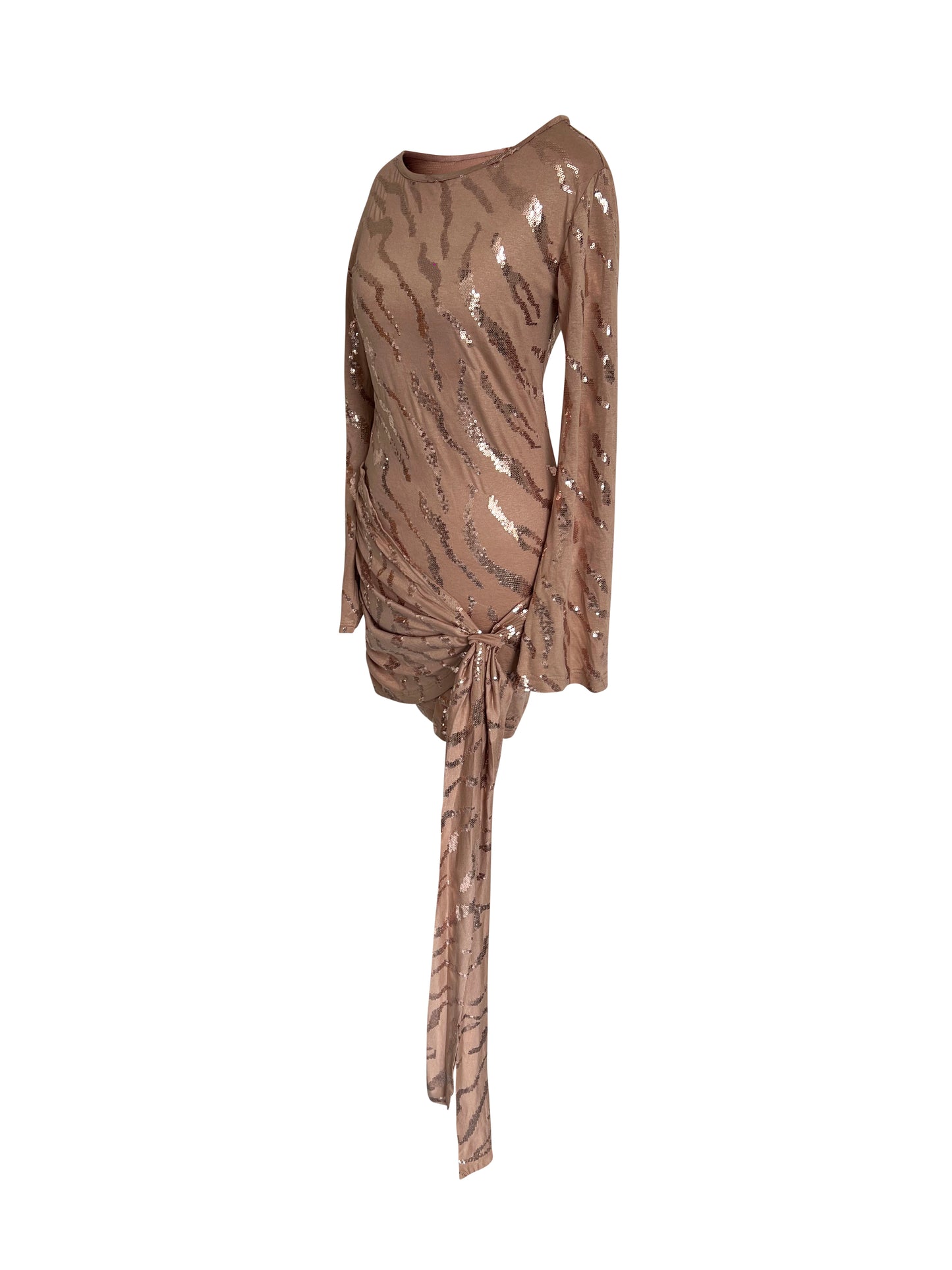 Mini Gold Sequin Bodycon Party Night Out Dress