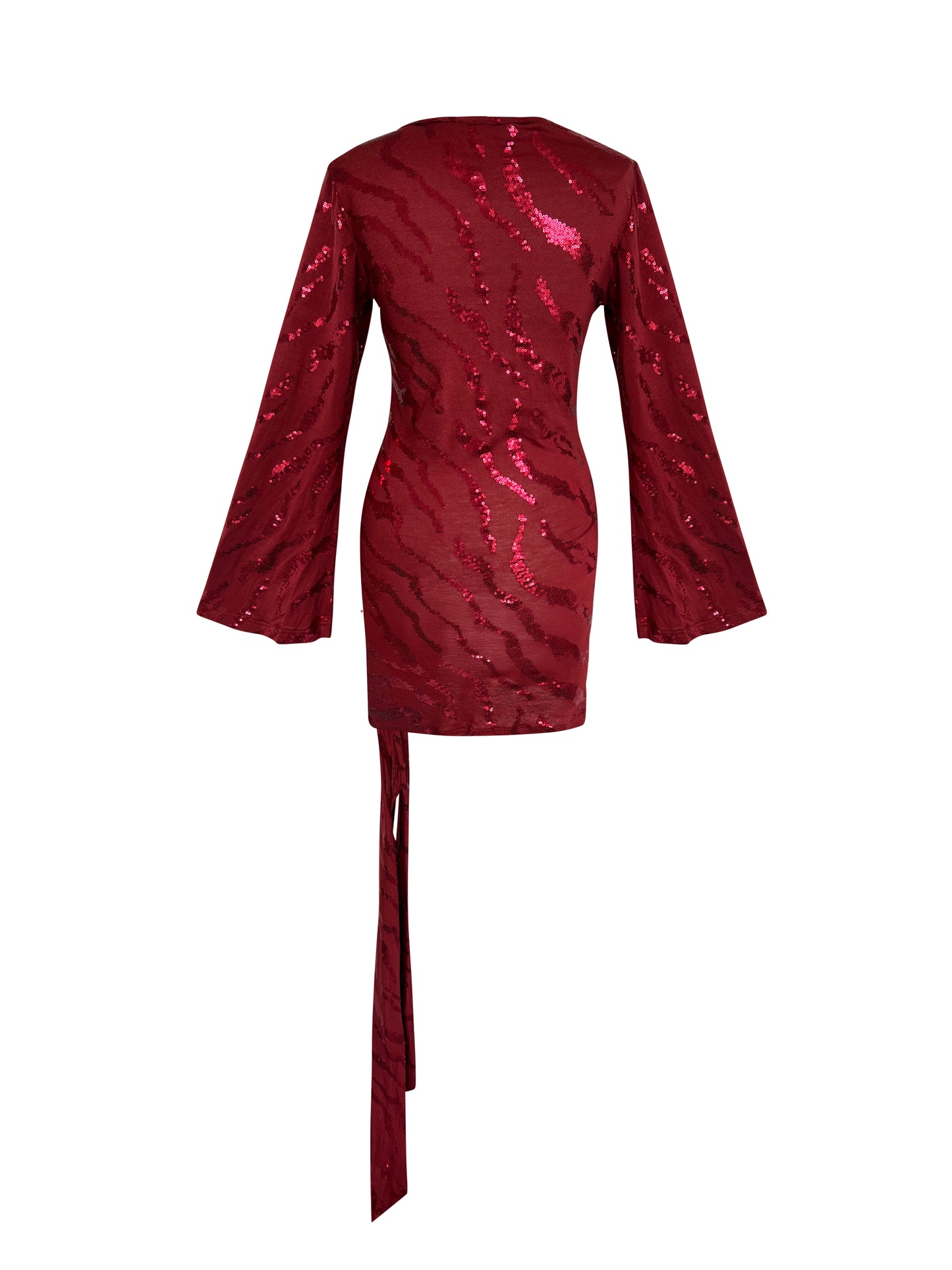 Mini Red Sequin Bodycon Party Night Out Dress