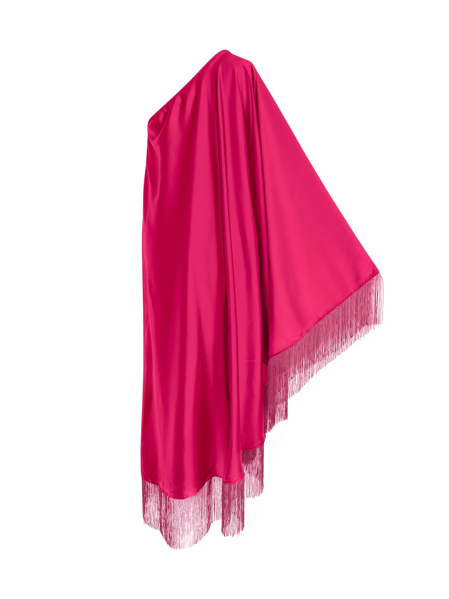 Pink Fringe Off Shoulder Summer Glam Maxi Dress