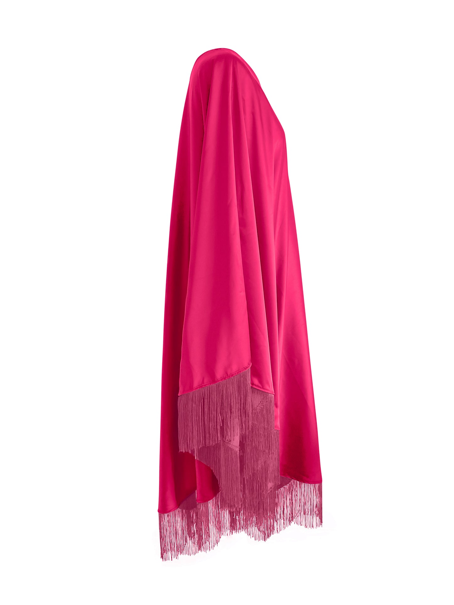 Pink Fringe Off Shoulder Summer Glam Maxi Dress