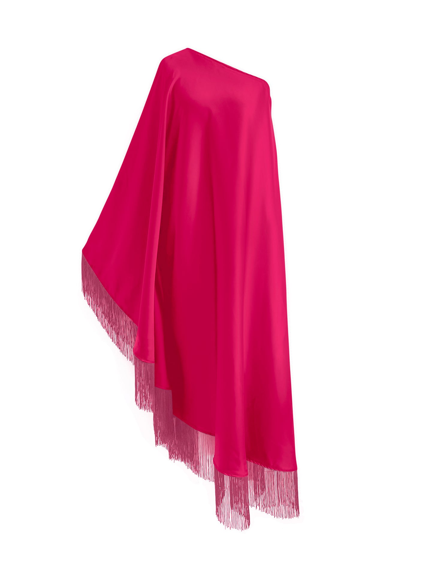 Pink Fringe Off Shoulder Summer Glam Maxi Dress