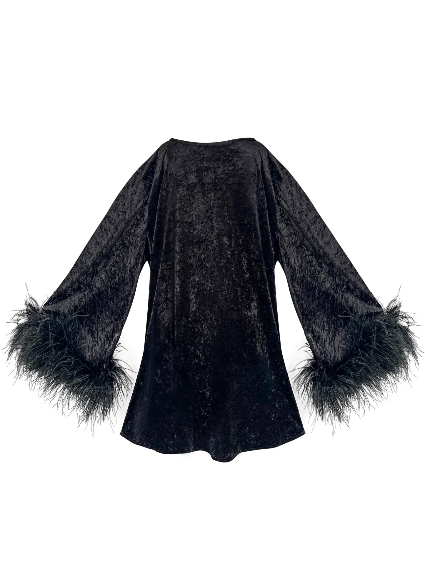 Jess Mini Little Black Velvet Dress Fuchsia Flower