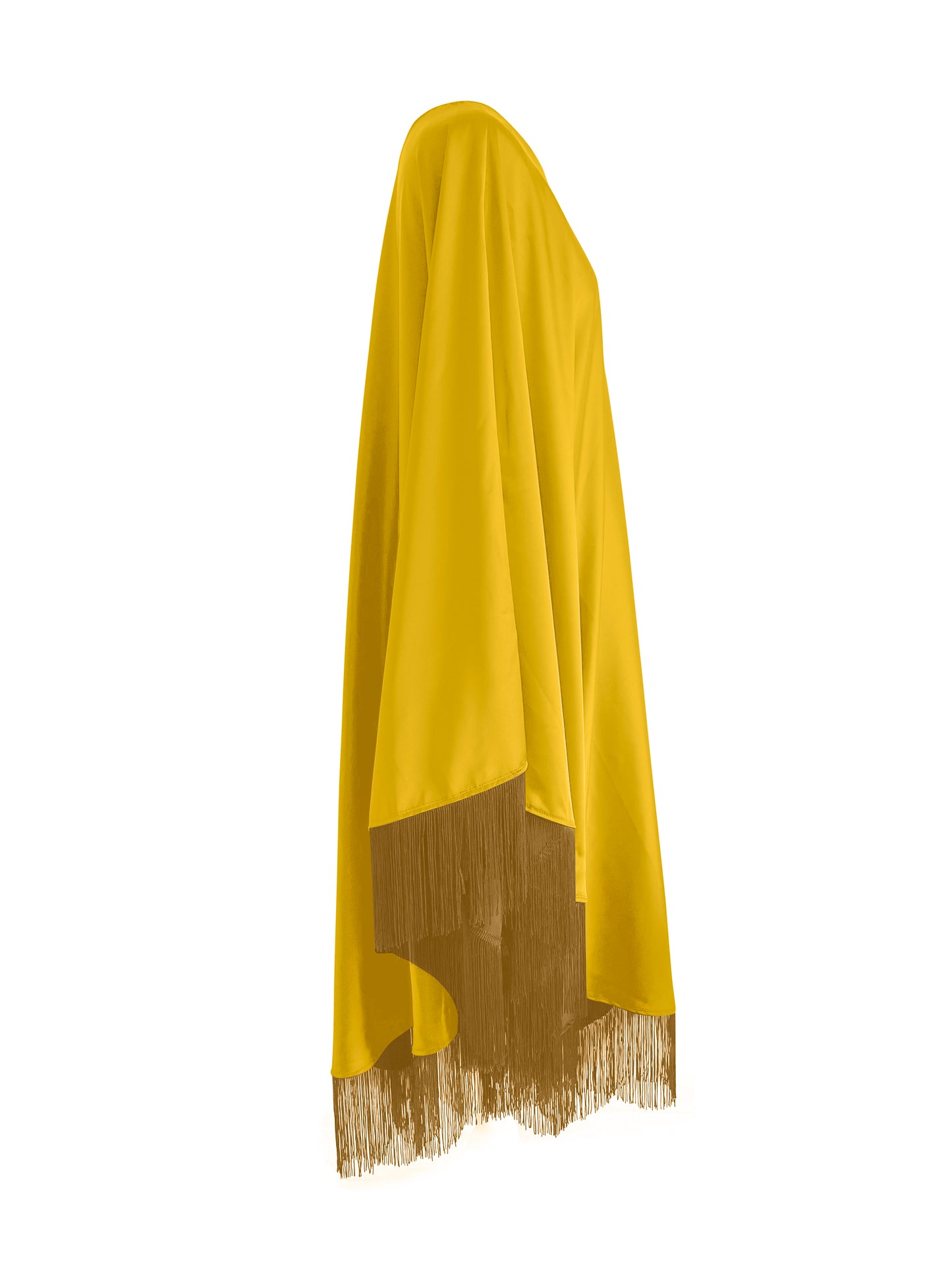 Yellow Fringe Off Shoulder Summer Glam Maxi Dress