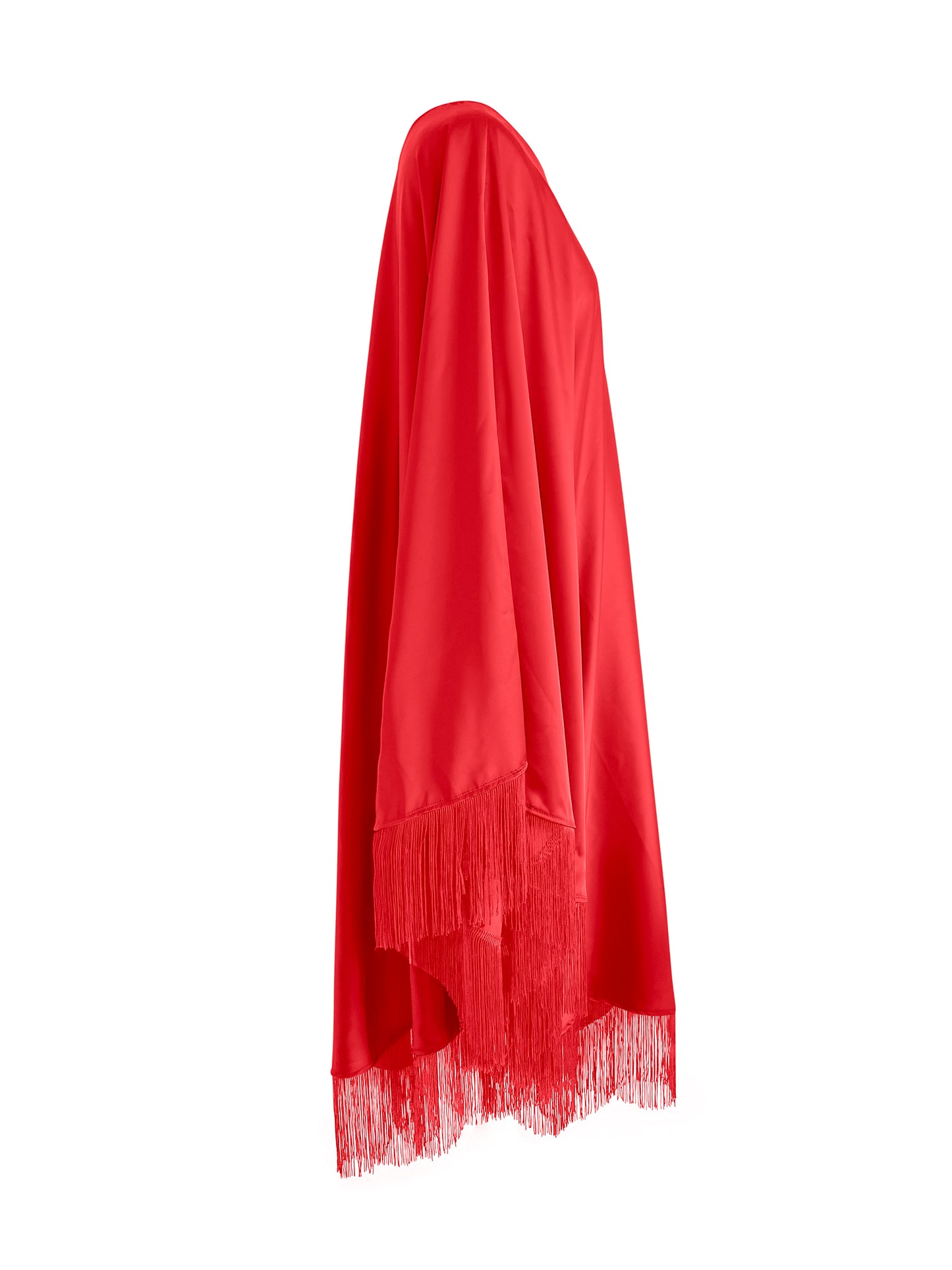 Red Fringe Off Shoulder Summer Glam Maxi Dress