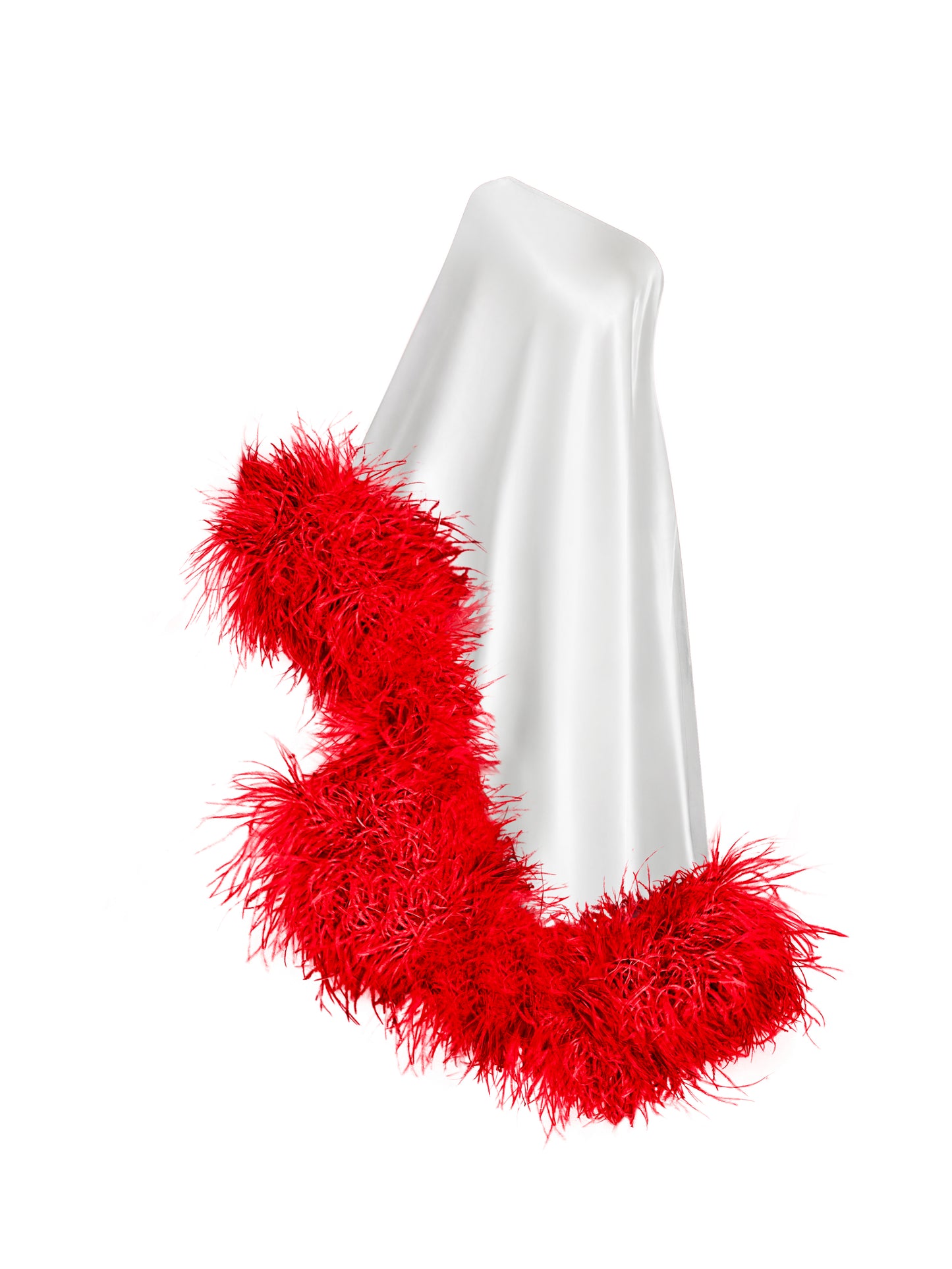 Star White and Red Feathers Dress