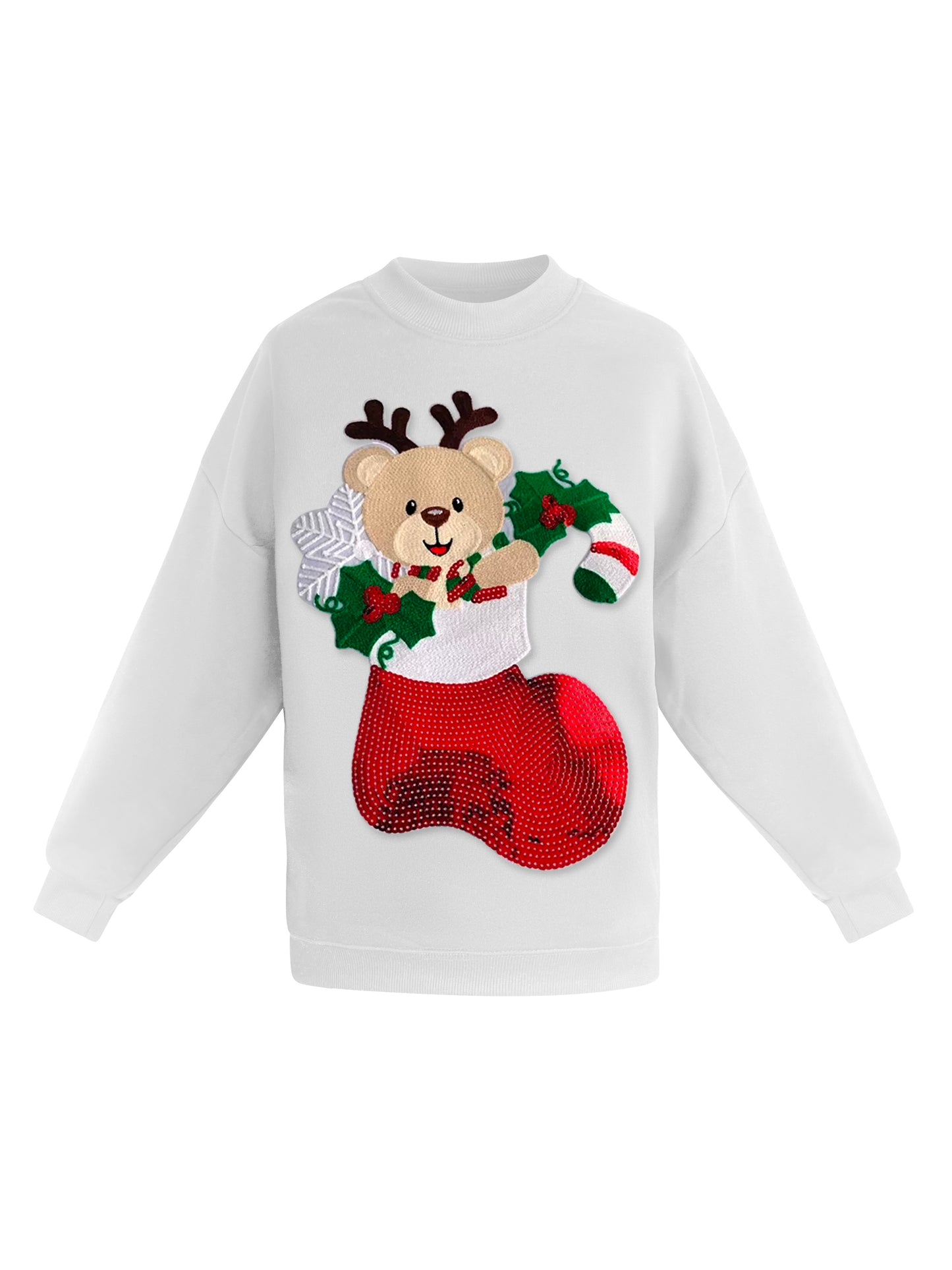 Christmas White Reindeer Sweatshirt
