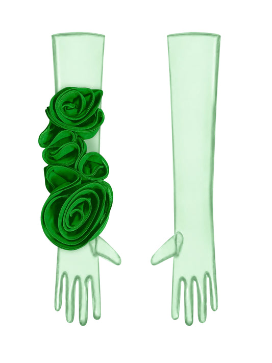 Green Gloves With Green Flower