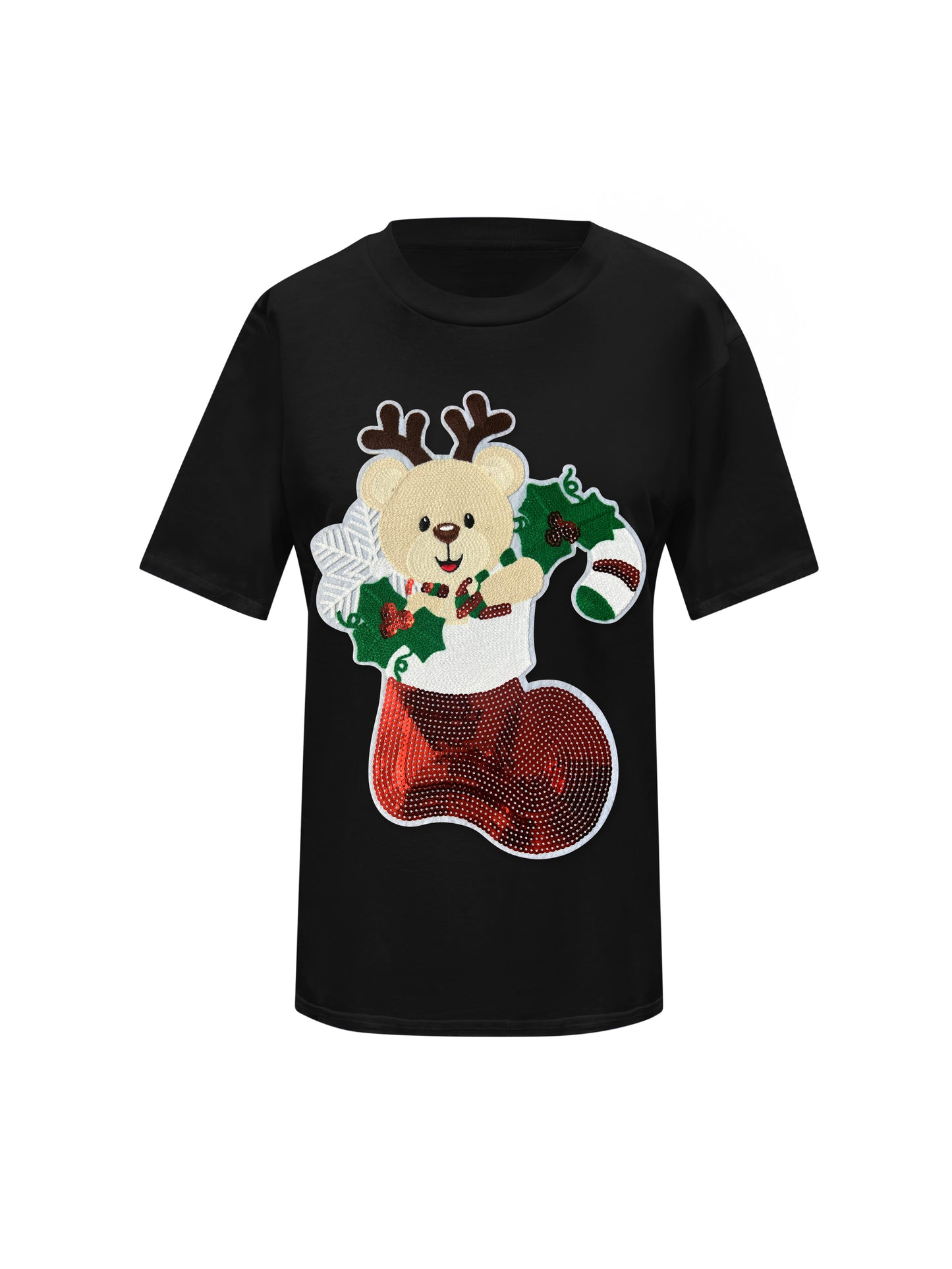 Christmas Reindeer Sequin T-Shirt
