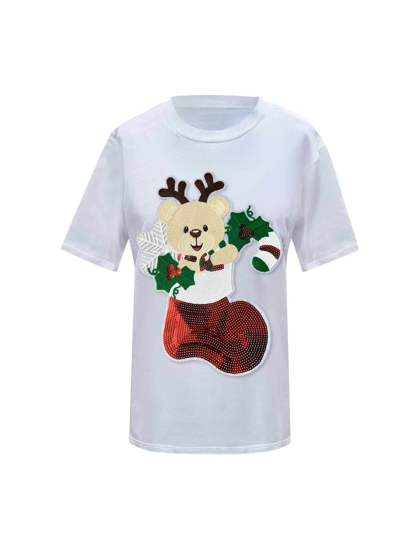 Christmas Reindeer Sequin T-Shirt