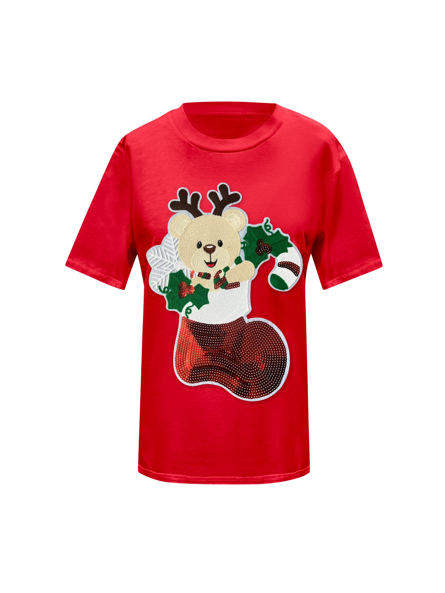 Christmas Reindeer Sequin T-Shirt