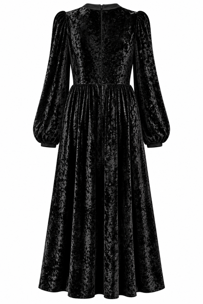 Crushed Velvet Bow Dress