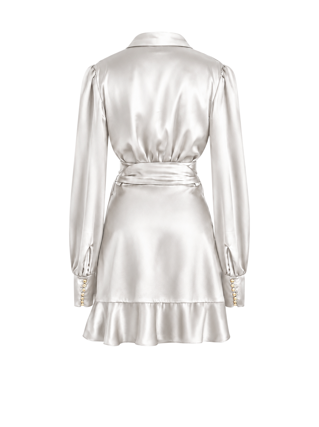 Taupe Mini Wrap Tulip Dress