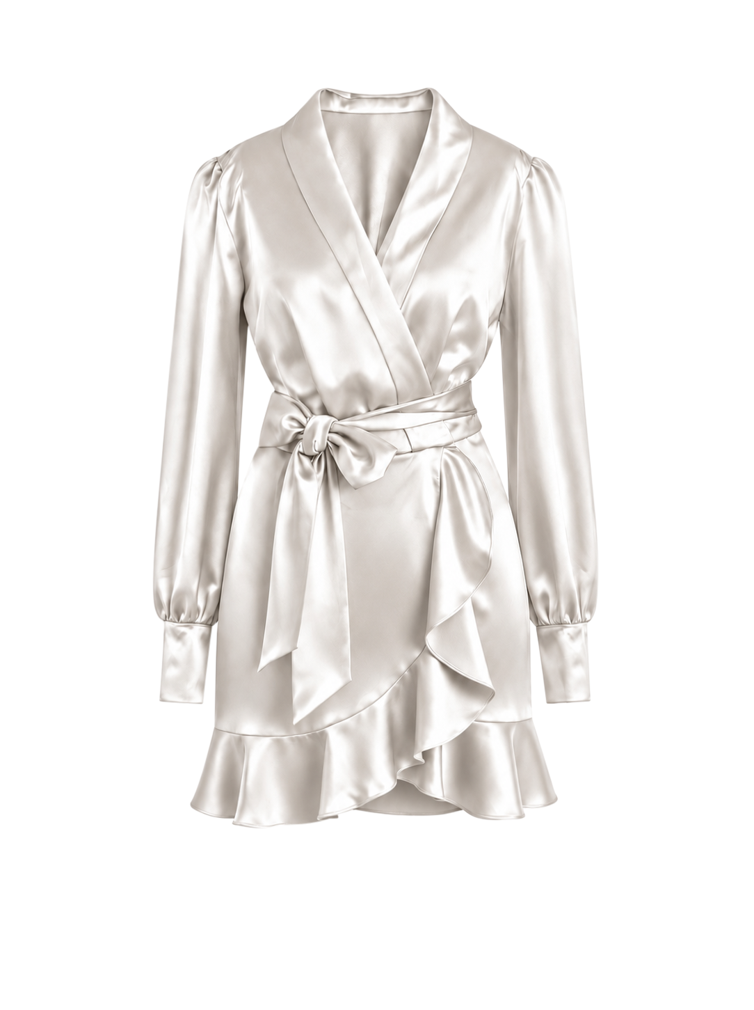 Taupe Mini Wrap Tulip Dress