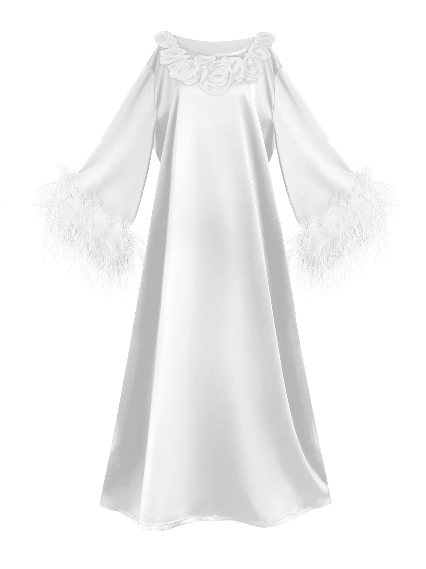 White Orchid Flowers Dress