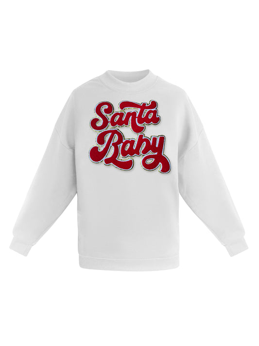 Christmas Embroidery Santa Baby Sweatshirt
