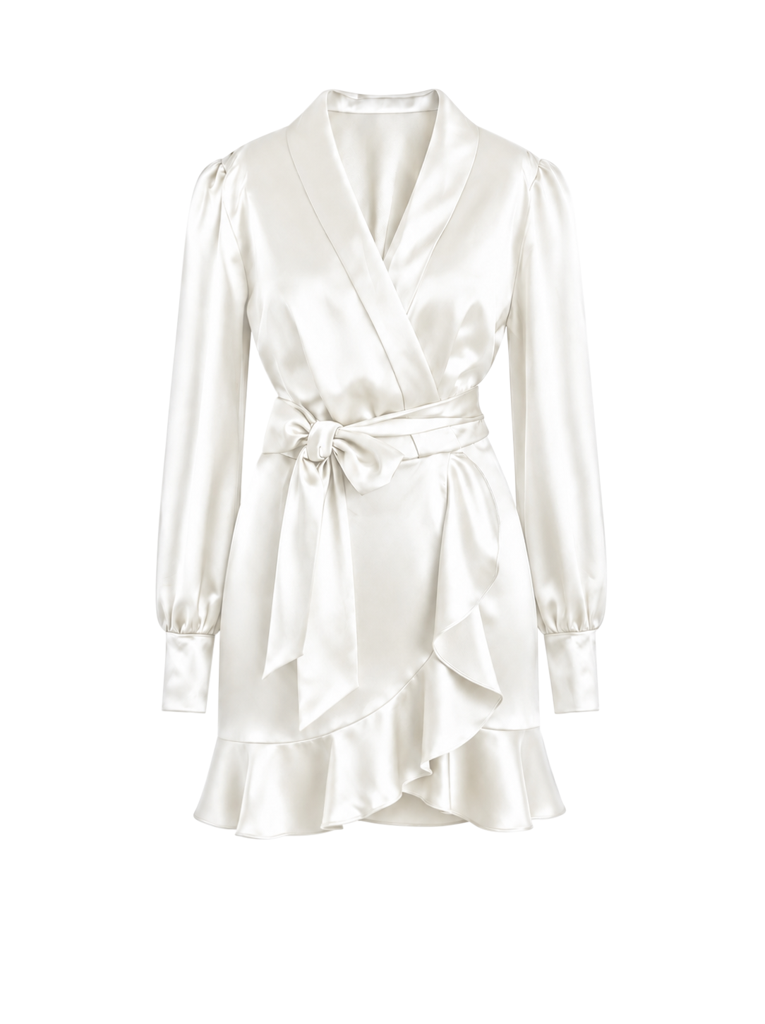 Ivory Mini Wrap Tulip Dress