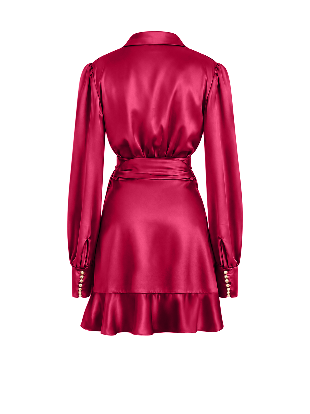 Burgundy Mini Wrap Tulip Dress
