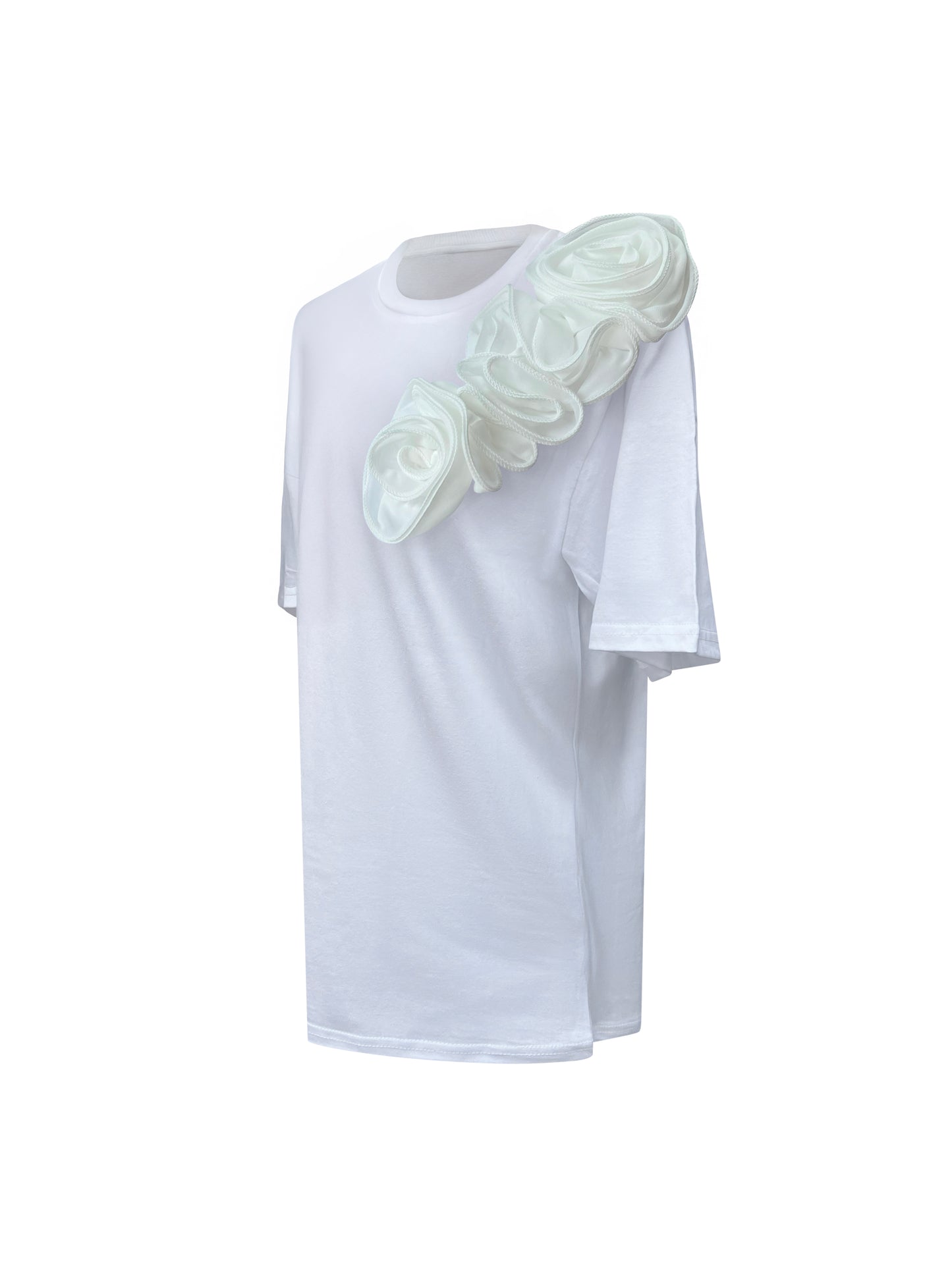 White Rose Summer Cotton T-Shirt