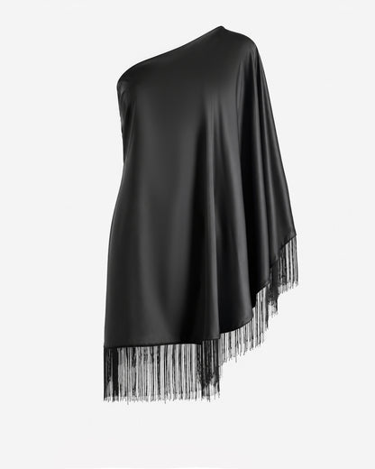 Off Shoulder Black Mini Dress