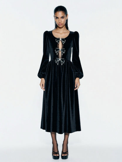 Velvet Bow Dress