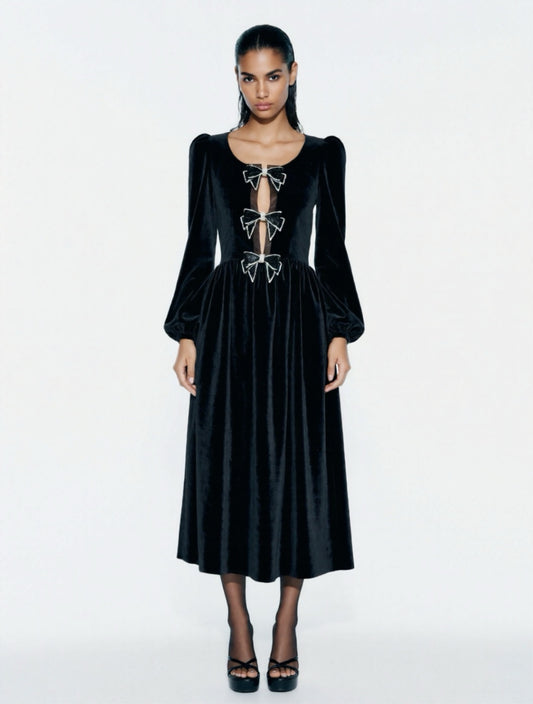 Velvet Bow Dress