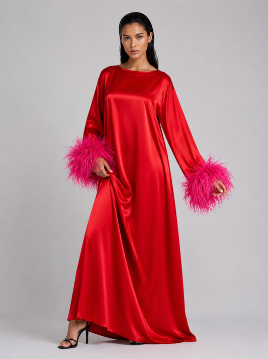 Jess Maxi Red and Pink Dress