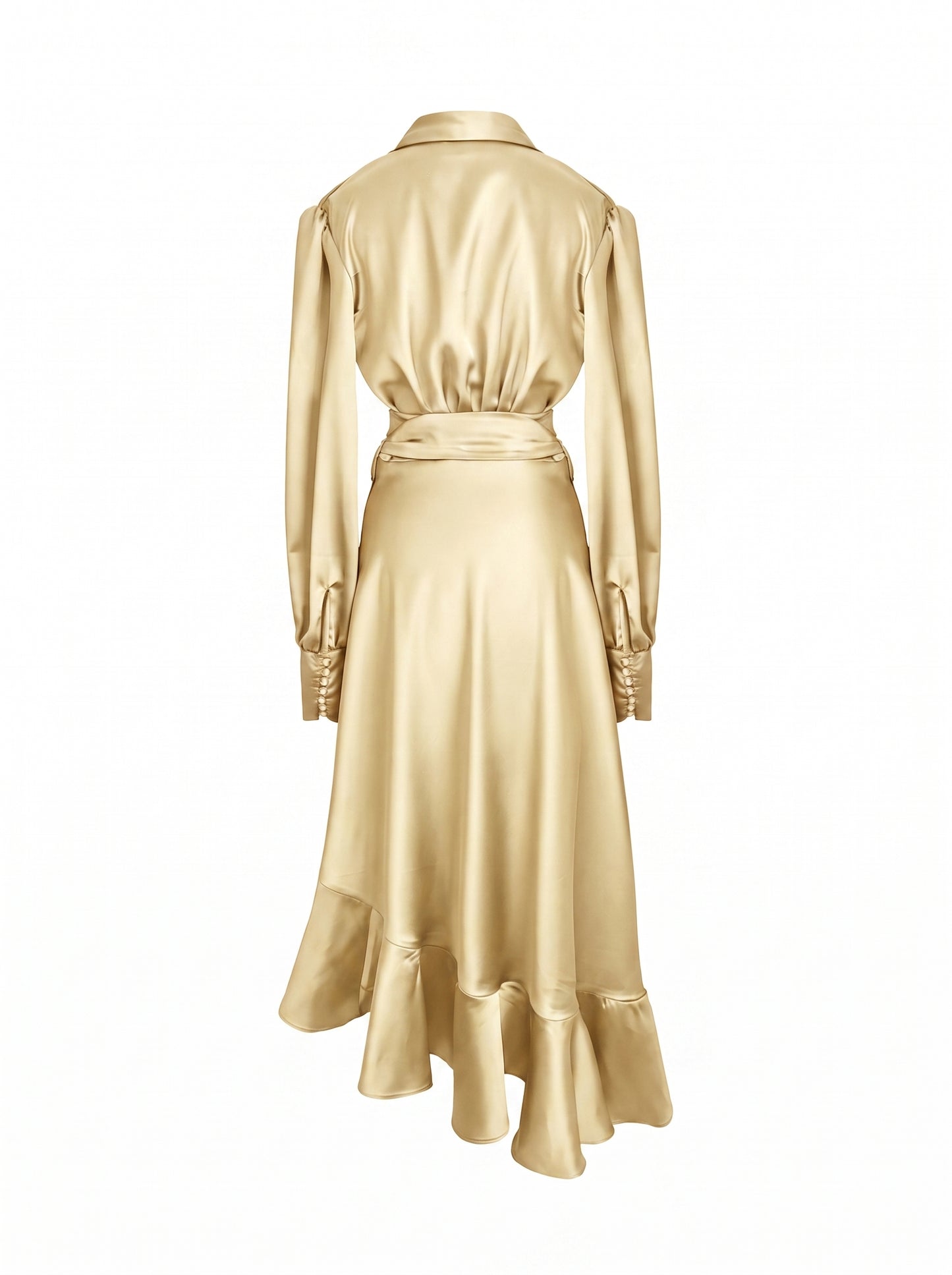 Gold Wrap Tulip Dress