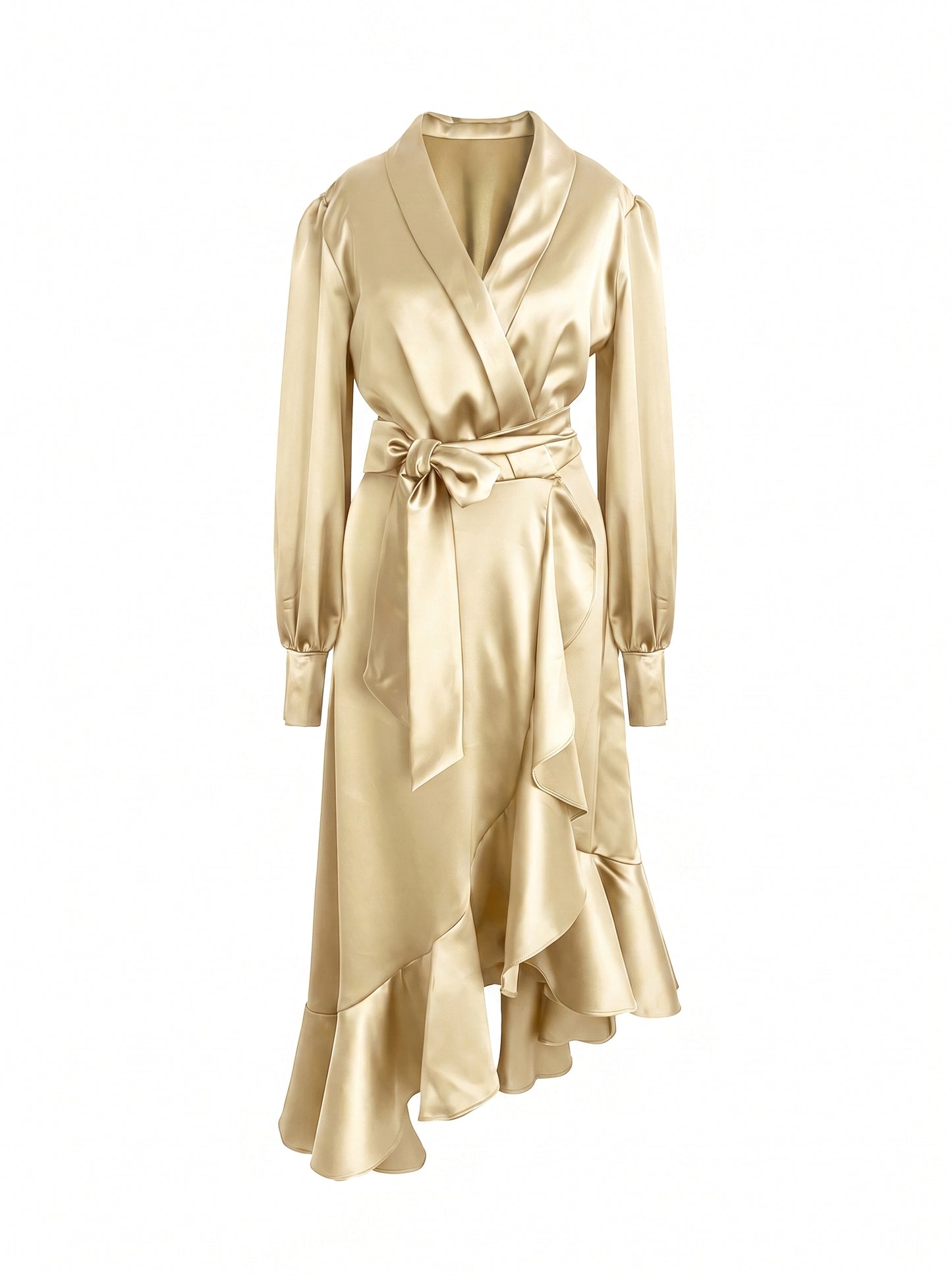 Gold Wrap Tulip Dress