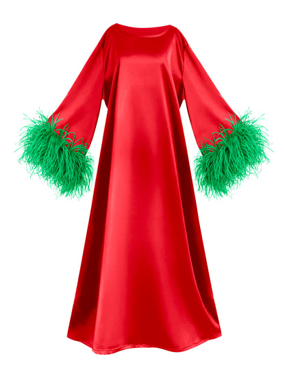 Jess Maxi Red and Green Dress