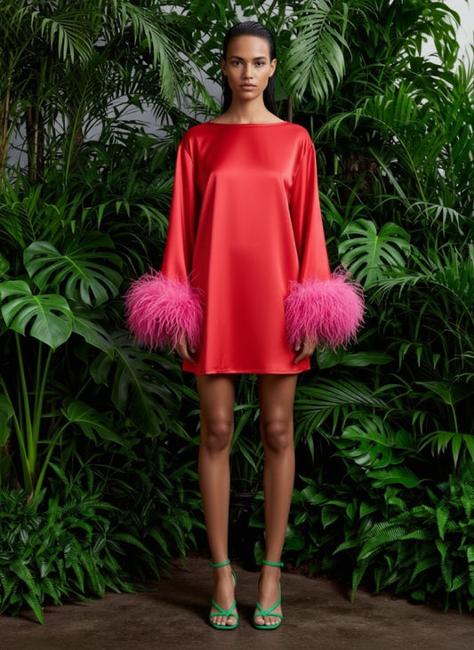 Jess Mini Red and Pink Dress
