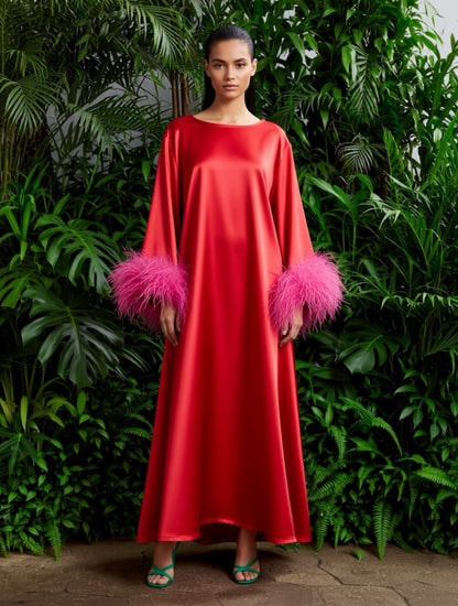 Jess Maxi Red and Pink Dress