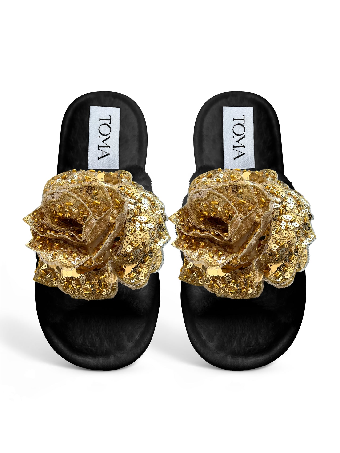 Classic Toma Faux Fur Open Toe Slippers