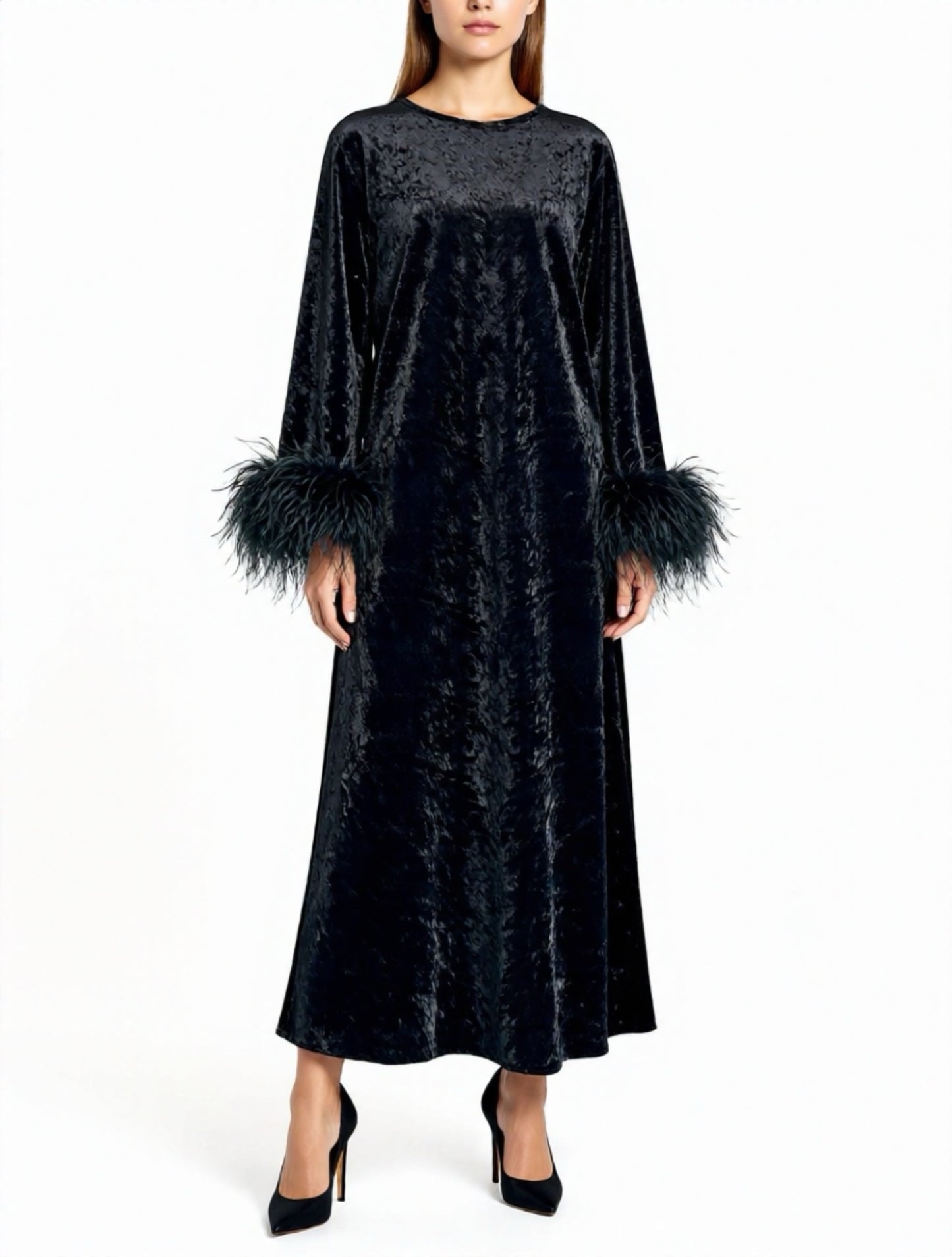 Jess Maxi Black Velvet Party Dress